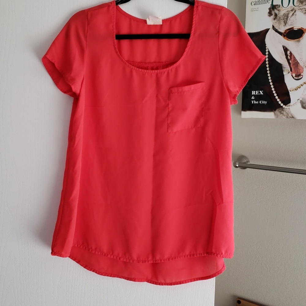 Neon Soul Sheer High Low Blouse size M